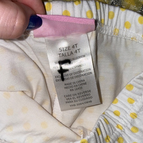 Girls Yellow Striped Butterfly Set with Polka Dot Pants - Picture 3 of 8